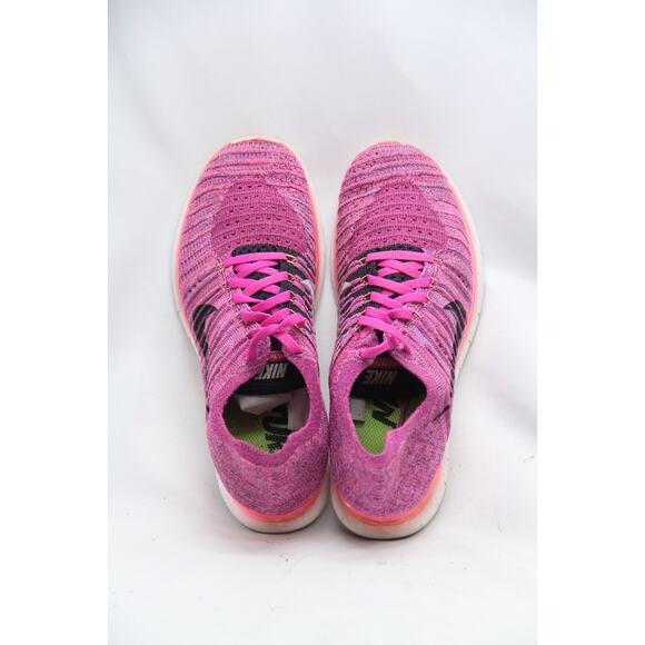 Nike Free RN Flyknit Running Shoes Women's Size 8 Fire Pink Purple Gym Sneakers - Picture 5 of 7